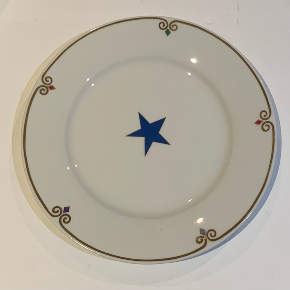 Plates Pier 1 Imports Celebration Plates Stars Gold Trim Porcelain Set of 4 - Picture 5 of 6